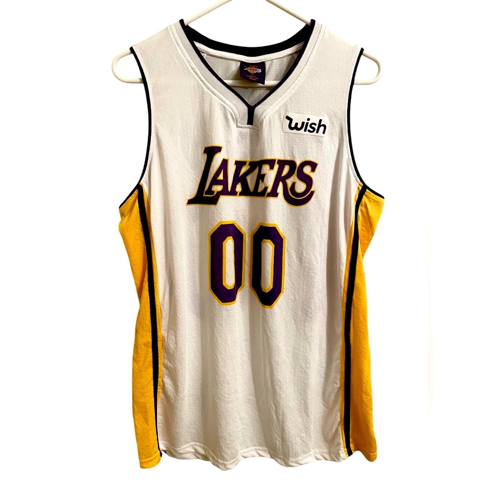 Los Angeles Lakers NBA Basketball Jersey Mens XL White Wish Promo